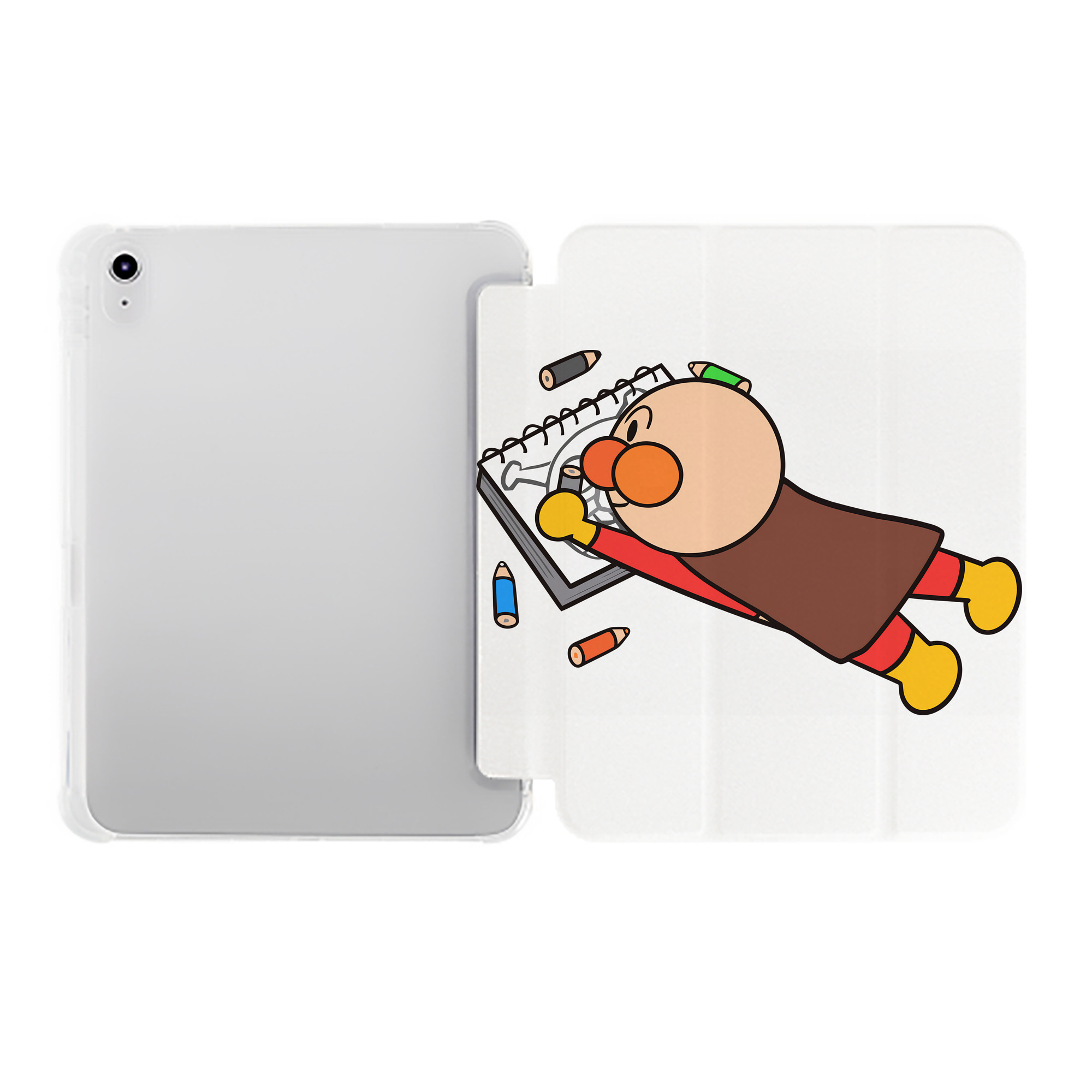 （画像用） アンパンマン Anpanman IPad ケース ペン収納付き 三つ折りスタンド PUレザー×シリコン 対応機種9.5/10.5/10.9インチ